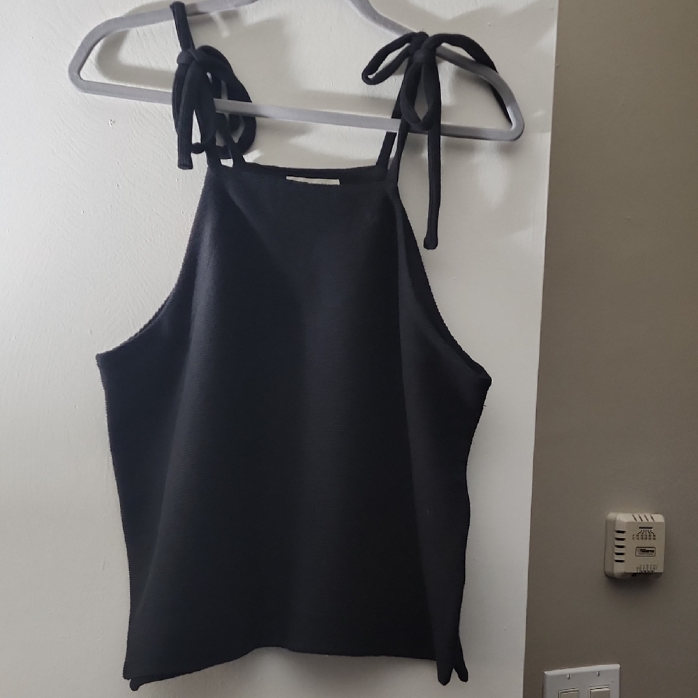 Madewell Black Tie-Shoulder Tank Top